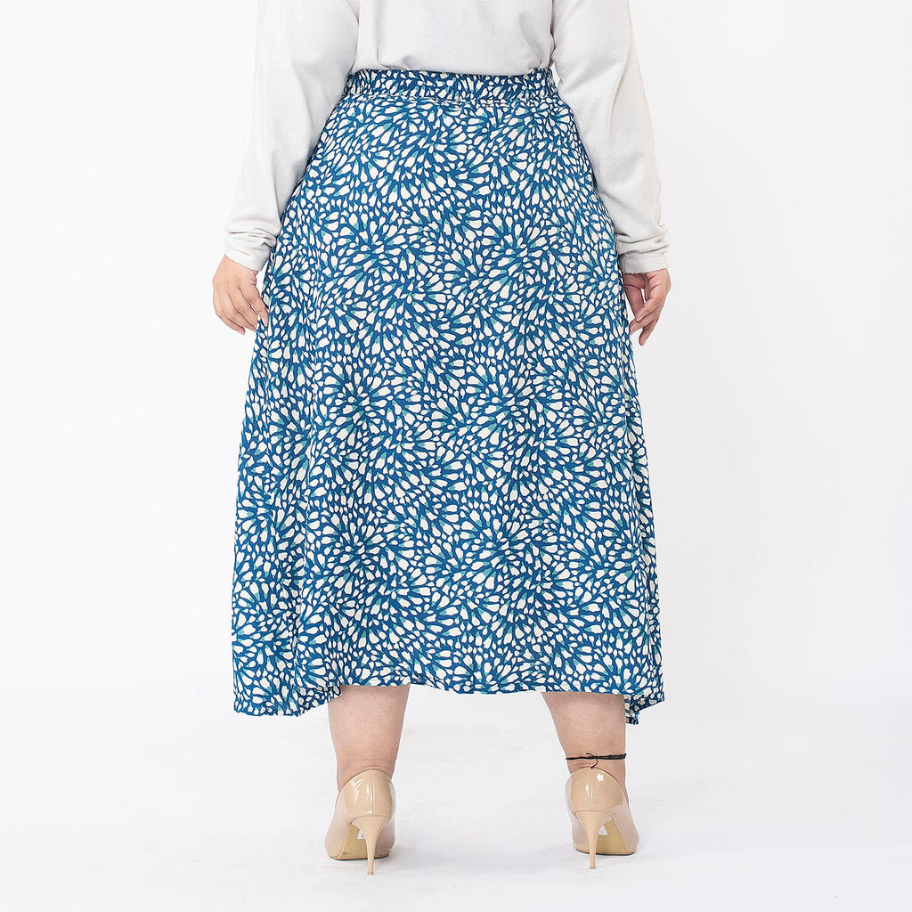 TAMSY 100% Viscose Zebra Printed Skirt With Elastic on Waist (Size L) - Beige - Black