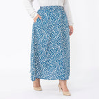TAMSY 100% Viscose Zebra Printed Skirt With Elastic on Waist (Size M) - Beige & Black