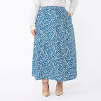 TAMSY 100% Viscose Zebra Printed Skirt With Elastic on Waist (Size M) - Beige & Black