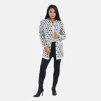 Tamsy Winter Outfit with 2 Pockets (Free Size) - Navy - White