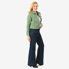 Tamsy Women Strech Twill Trucker Jacket (Size 18) - Green