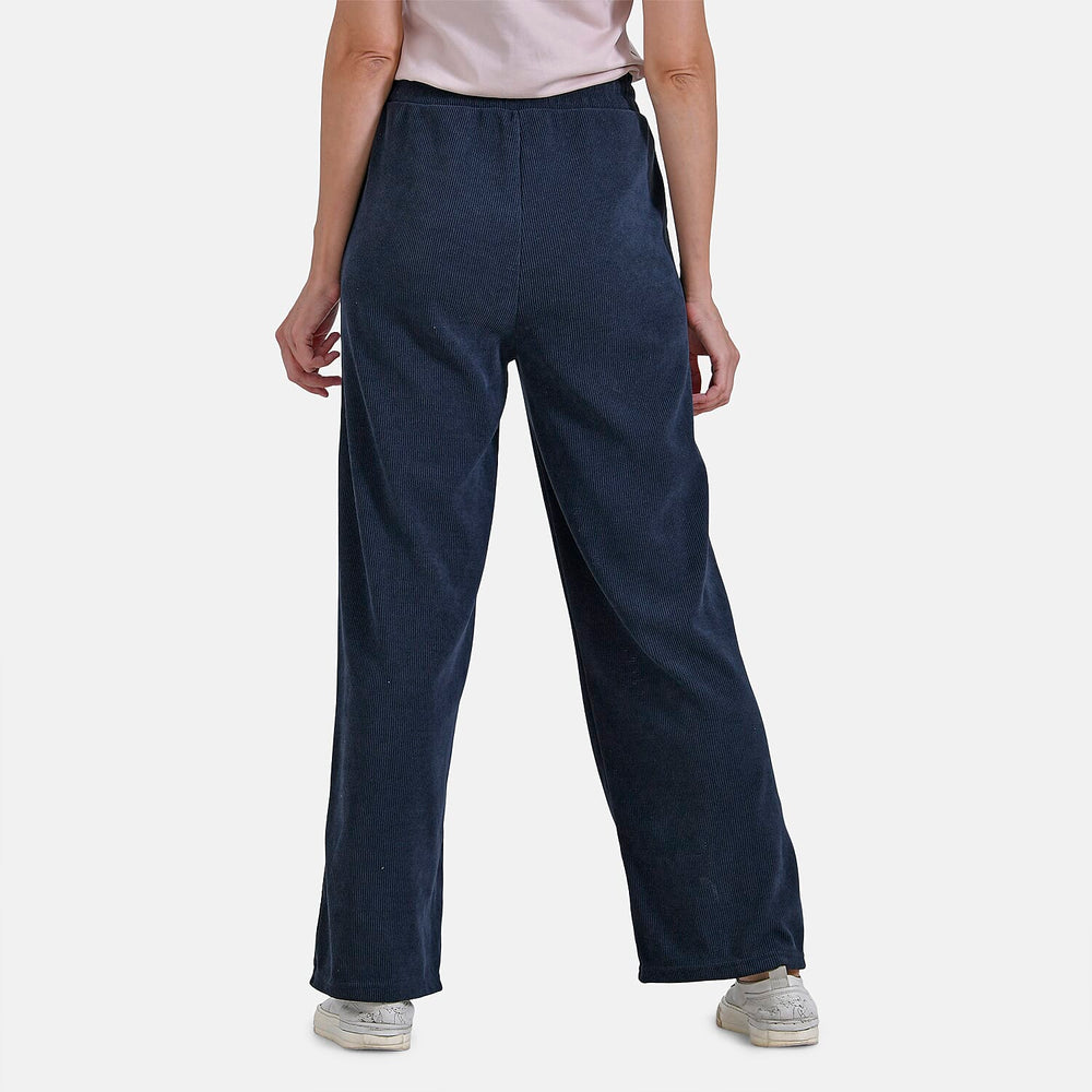 Tamsy Women's Relaxed Fit Corduroy Straight Leg Pants (Size M) - Midnight Navy