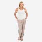 Tamsy Womens Regular Fit Sleeveless Tank Top (Size L) - White