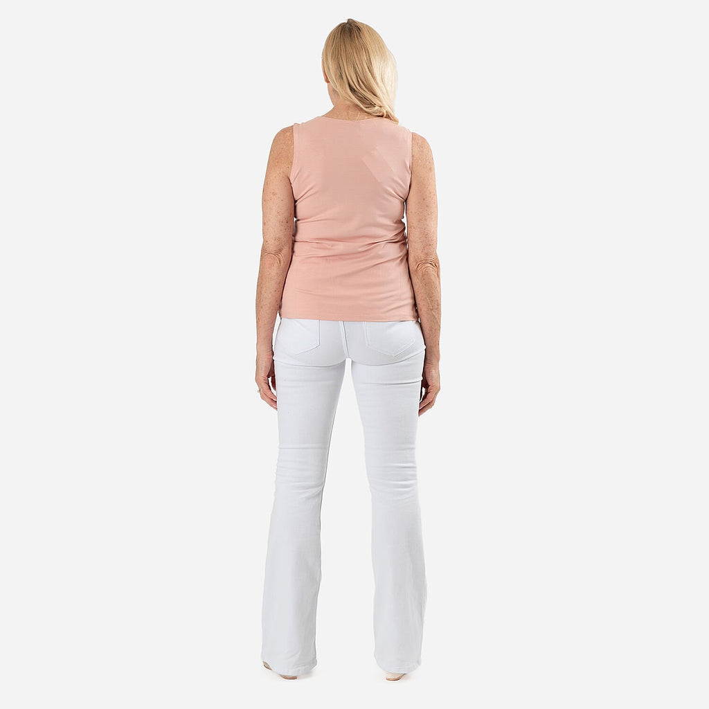 Tamsy Womens Regular Fit Sleeveless Tank Top (Size M) - Salmon
