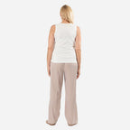 Tamsy Womens Regular Fit Sleeveless Tank Top (Size S) - White