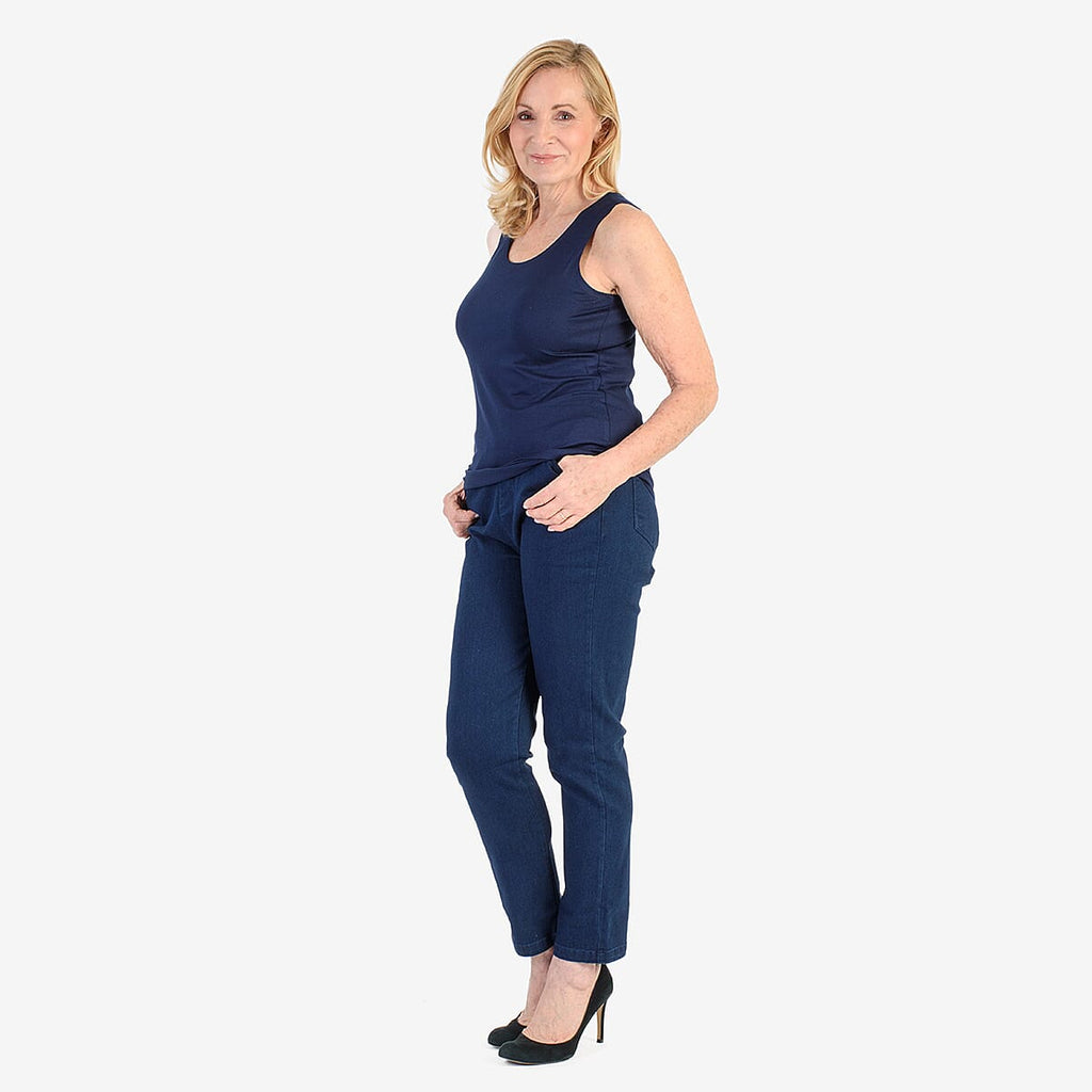 Tamsy Womens Regular Fit Sleeveless Tank Top (Size XXL) - Dark Blue