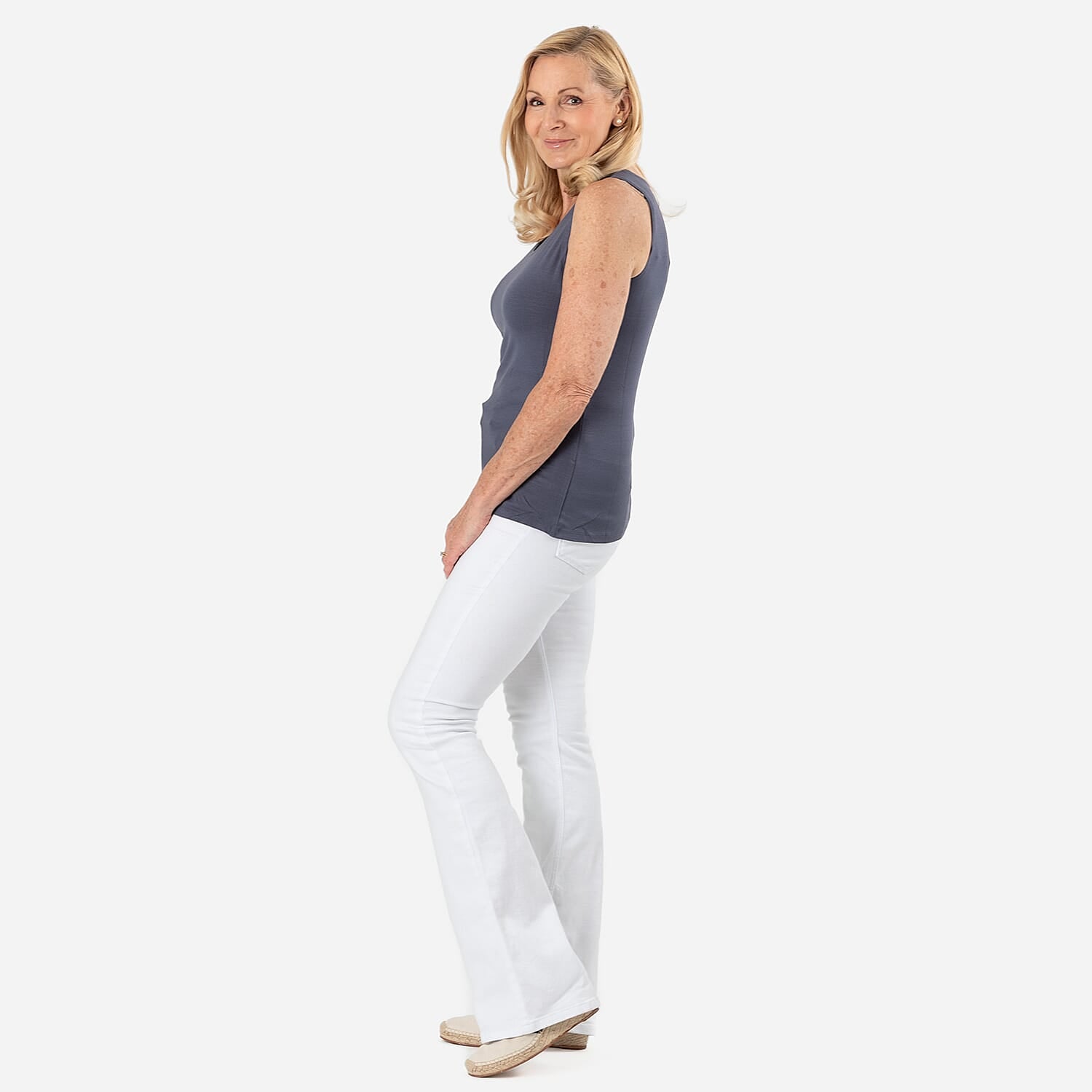 Tamsy Womens Regular Fit Sleeveless Tank Top (Size XXL) - Grey