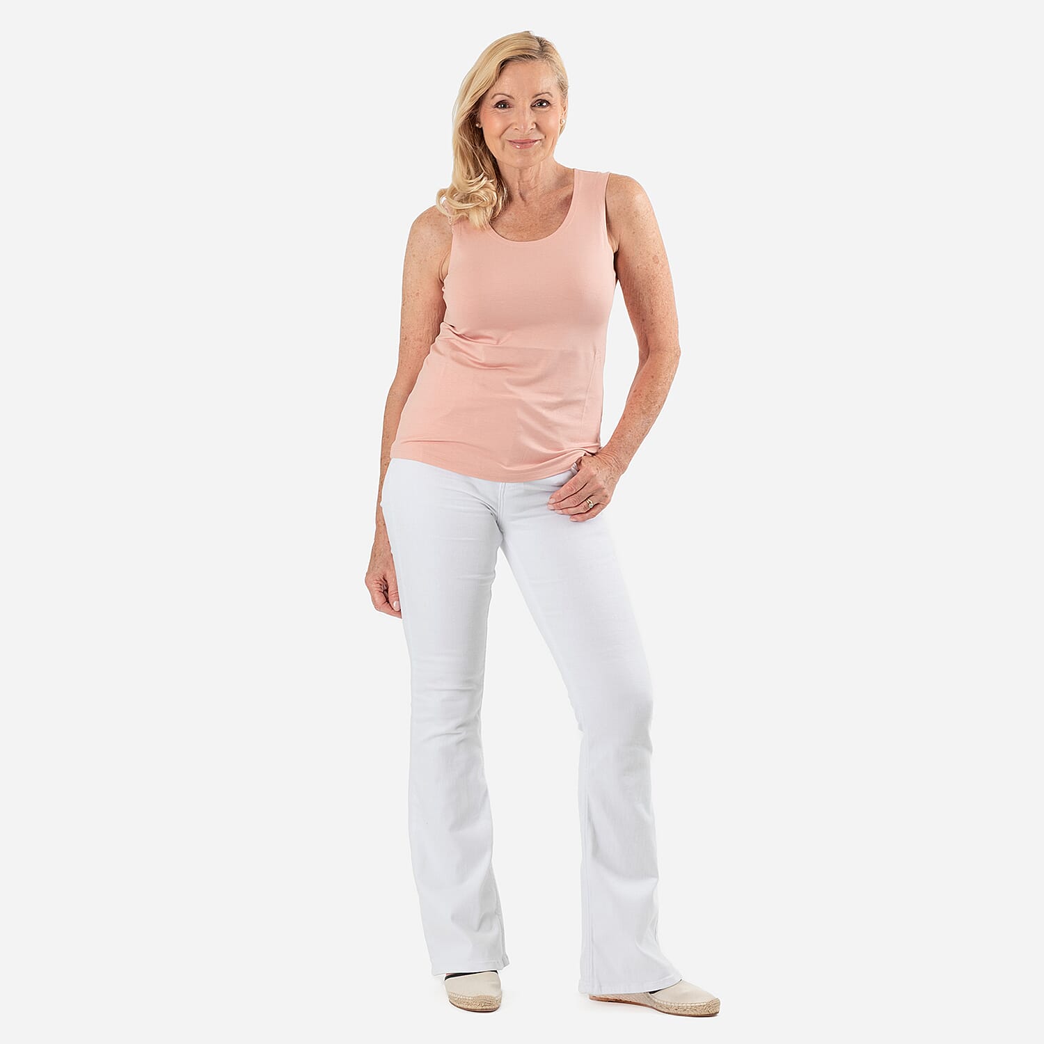 Tamsy Womens Regular Fit Sleeveless Tank Top (Size XXL) - Salmon