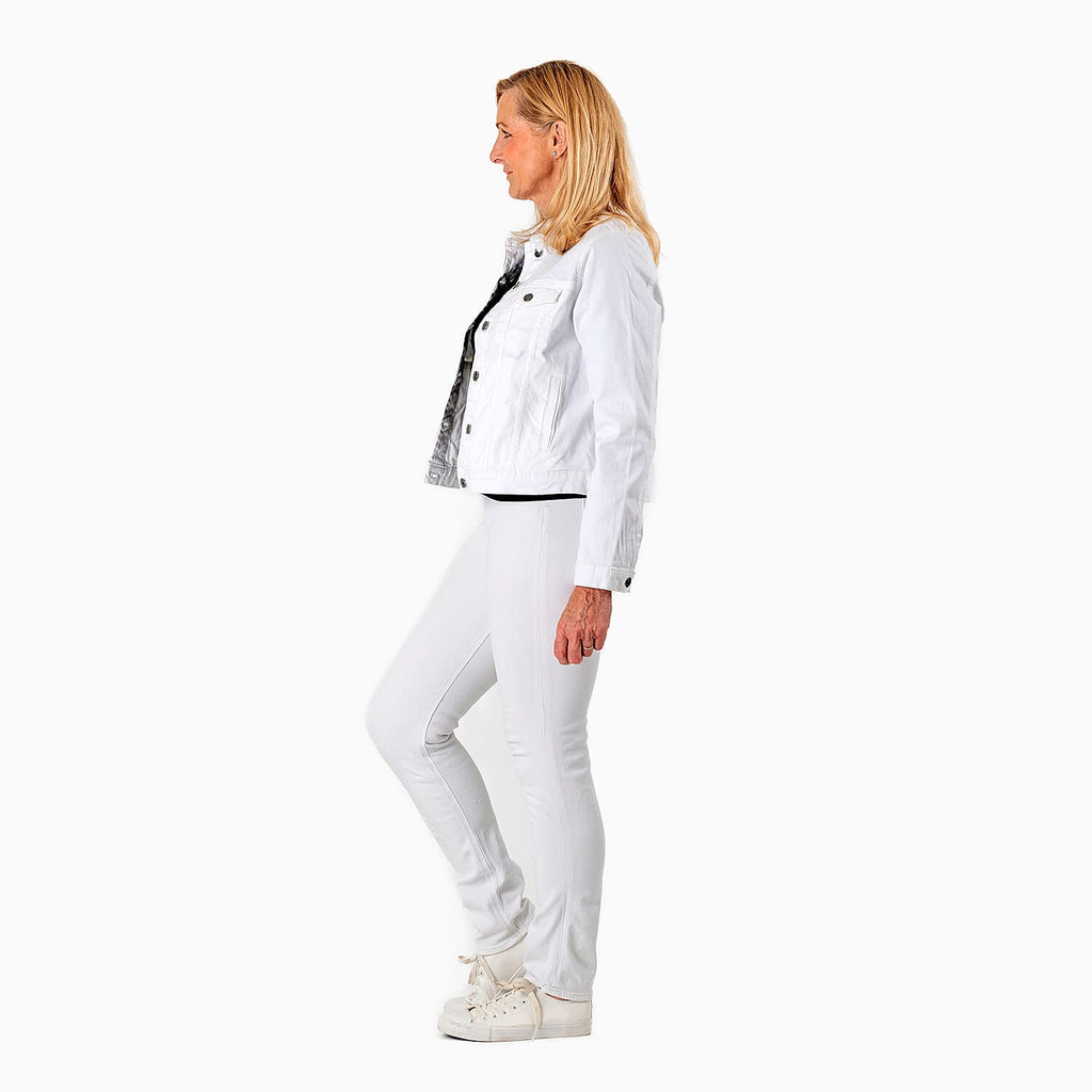 Tamsy Womens Stretch Twill Jacket - Lightweight & Stylish (Size 10) - White