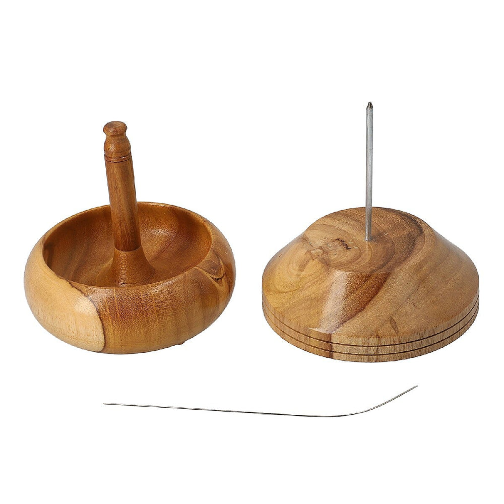 Teak Wooden Gem Workshop Bead Spinner with Stainless Steel Needle (Size 13x10 cm)