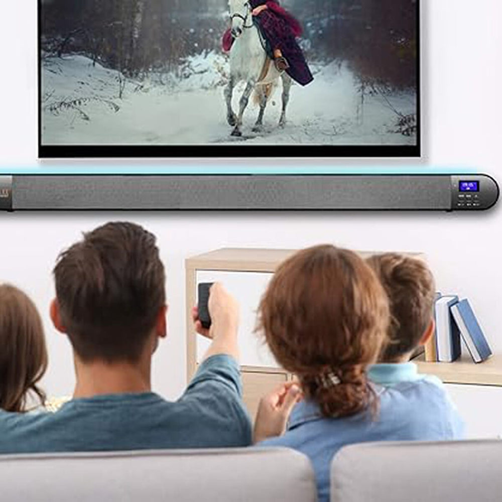 Remote Control Bluetooth Soundbar with AUX Cable - Black
