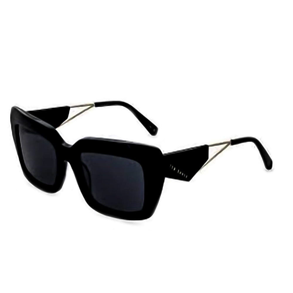 Ted Baker Unisex Square Acetate Sunglasses with Light Grey Lens - Black