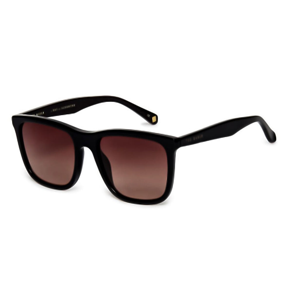 Ted Baker Unisex Square Acetate Sunglasses with Grey Lens - Black