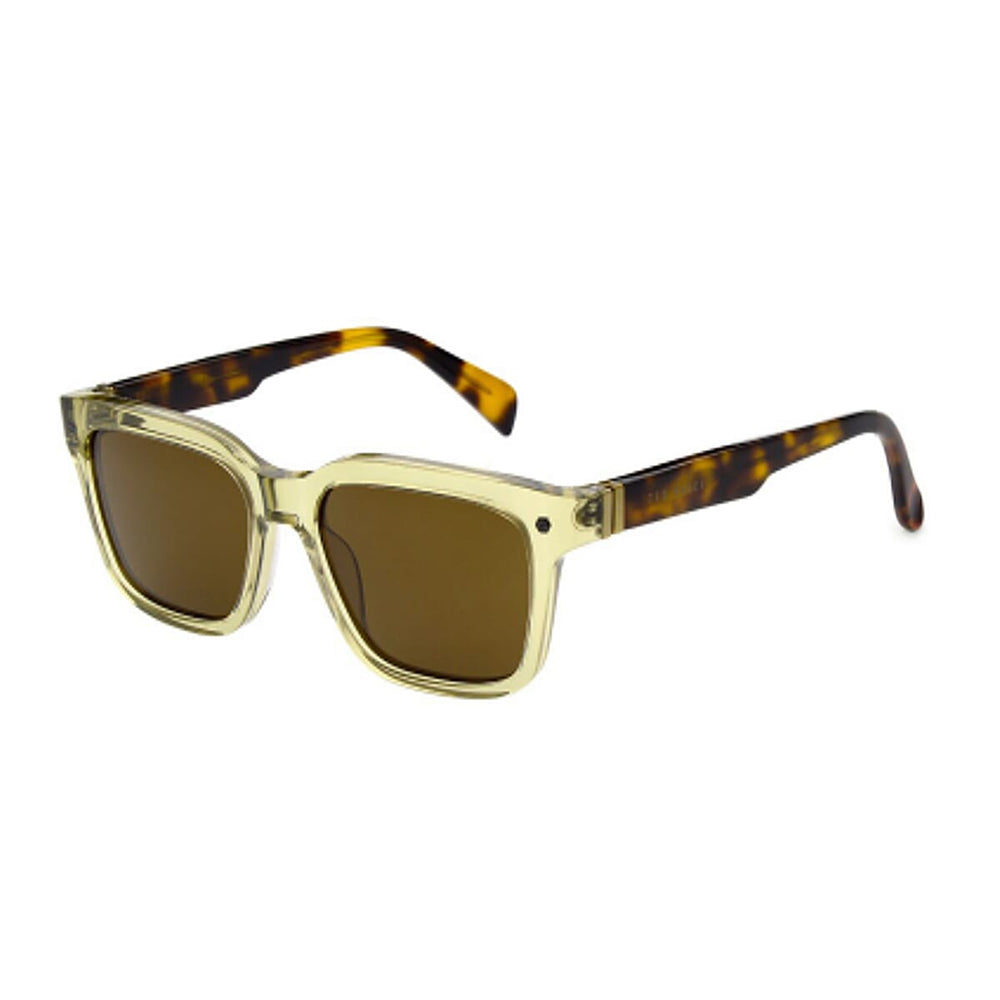 Ted Baker Unisex Square Crystal Sunglasses with Tortoise Temple - Grey