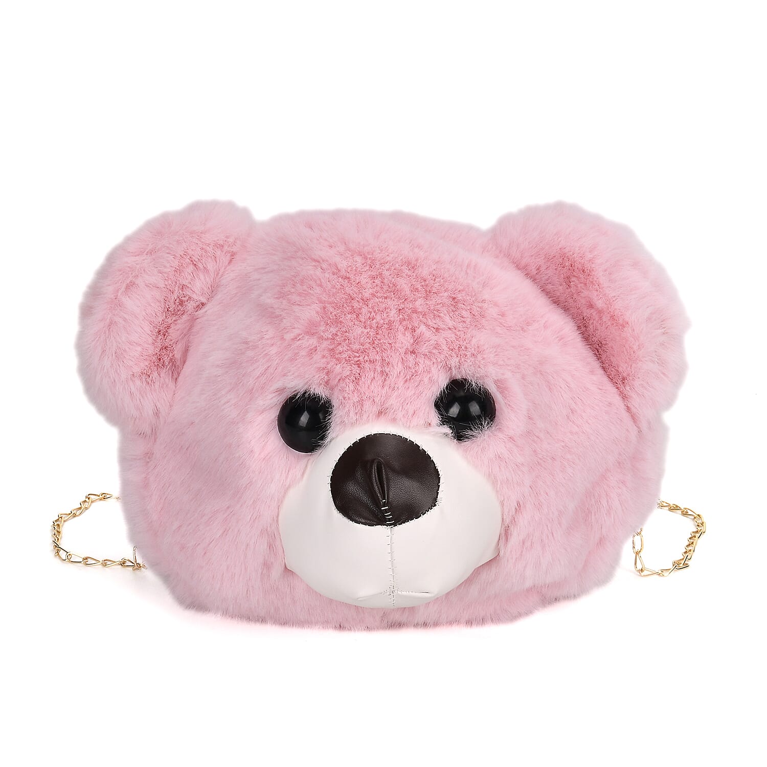 Cute Teddy Plush Crossbody Bag - Pink