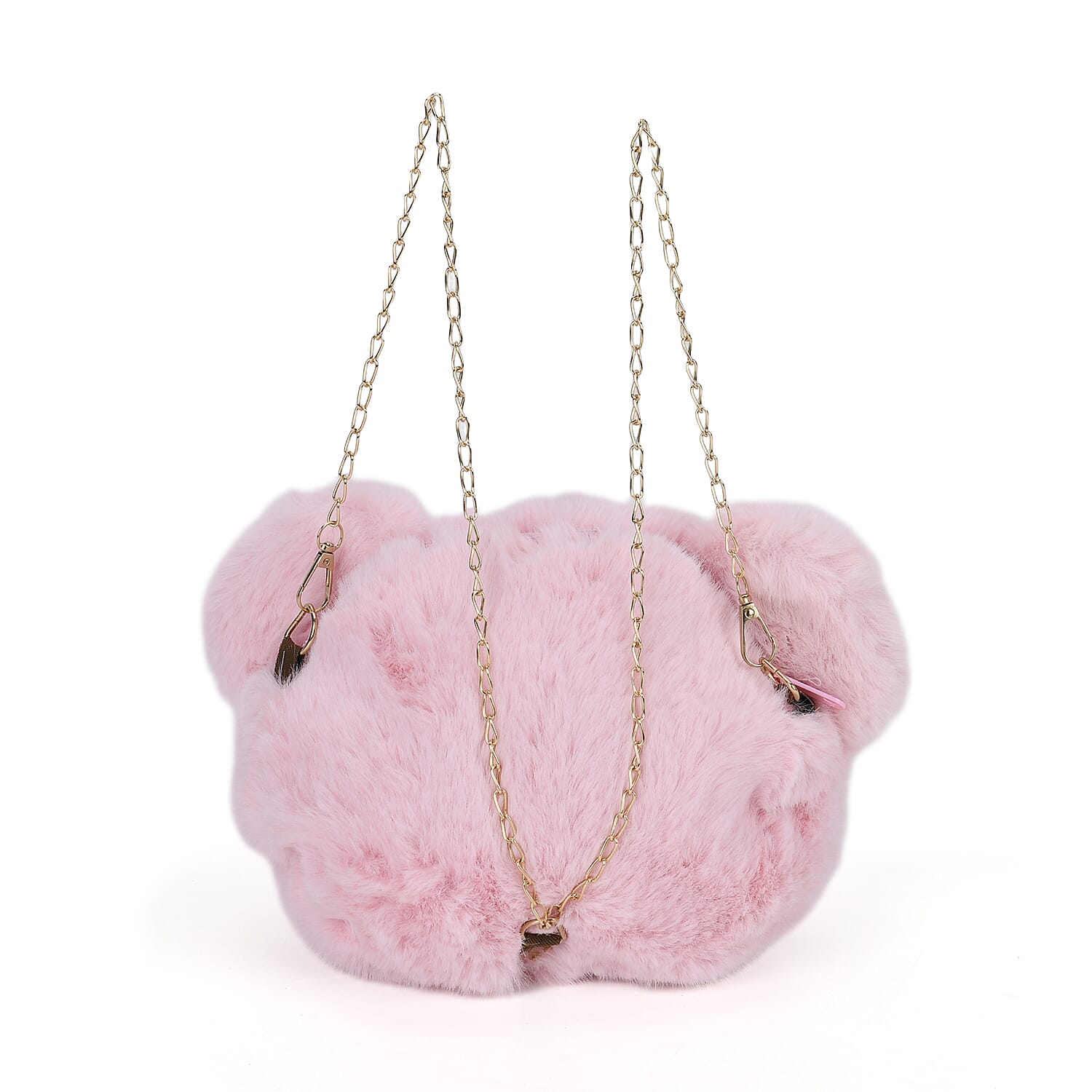 Cute Teddy Plush Crossbody Bag - Pink