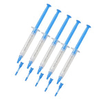 Teeth Whitening Gel Refill - Set of 5 x 3ml Syringes, Transparent - Blue, Safe Formula for LED Kits