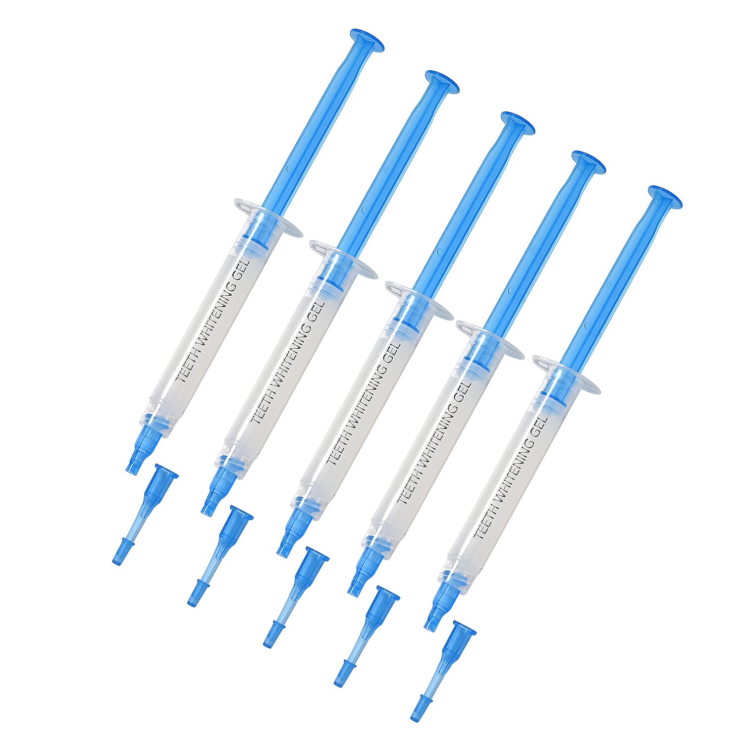 Teeth Whitening Gel Refill - Set of 5 x 3ml Syringes, Transparent - Blue, Safe Formula for LED Kits