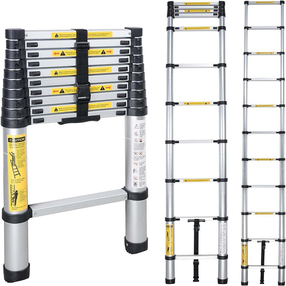 Telescopic Portable Aluminium Ladder 3.2 Silver