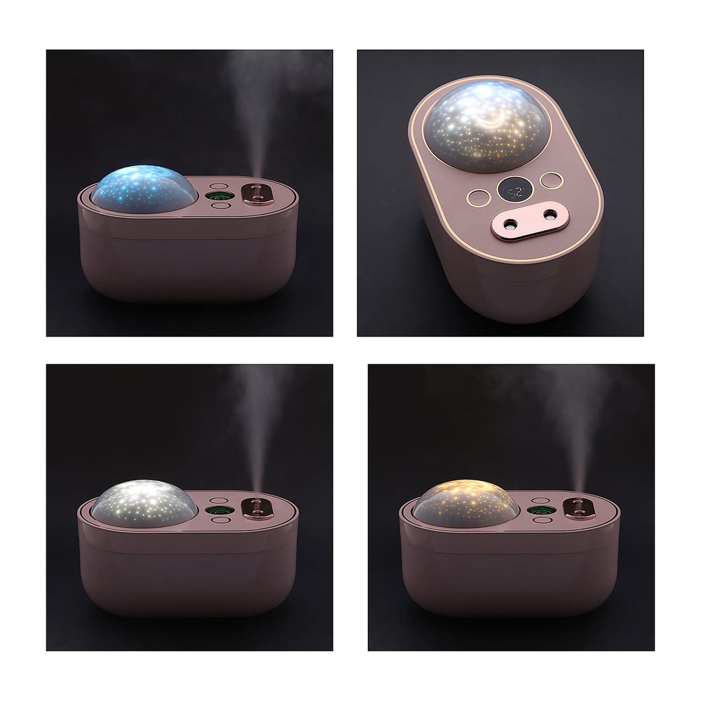 The Five Season -  Double Spray Projection Humidifier with Rose Fragrance Oil and USB Cable (Size 20X12X10 Cm) - Pink