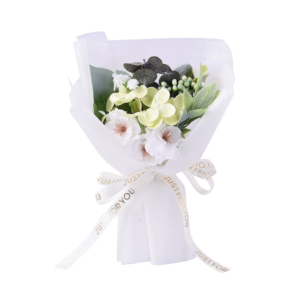 Close Out Deal - Gemstone Tree in Porcelain Vase with 10ml Essential Oil and Artificial Bouquet in Gift Box - Green Aventurine