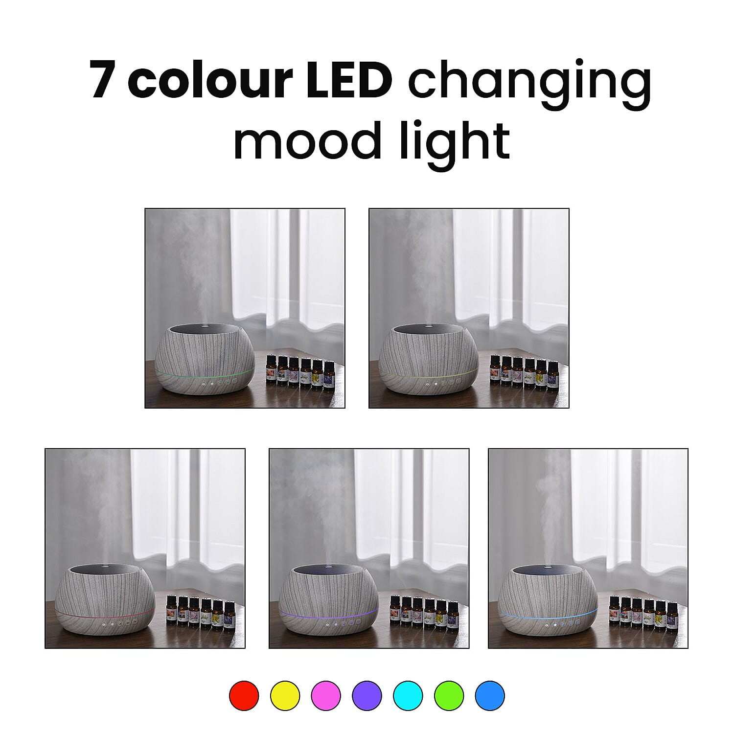 The 5th Season Luxury Cool Mist SPA Aroma Humidifier, Lamp, Bluetooth Speaker with Remote and 6 Fragrance Oils - 1000ml