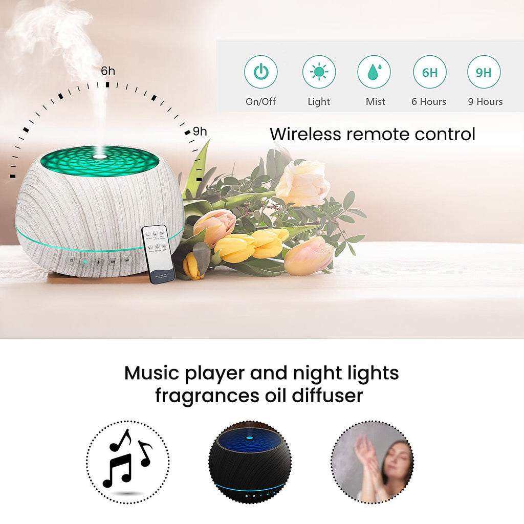 The 5th Season Luxury Cool Mist SPA Aroma Humidifier, Lamp, Bluetooth Speaker with Remote and 6 Fragrance Oils - 1000ml