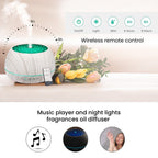 The 5th Season Luxury Cool Mist SPA Aroma Humidifier, Lamp, Bluetooth Speaker with Remote and 6 Fragrance Oils - 1000ml