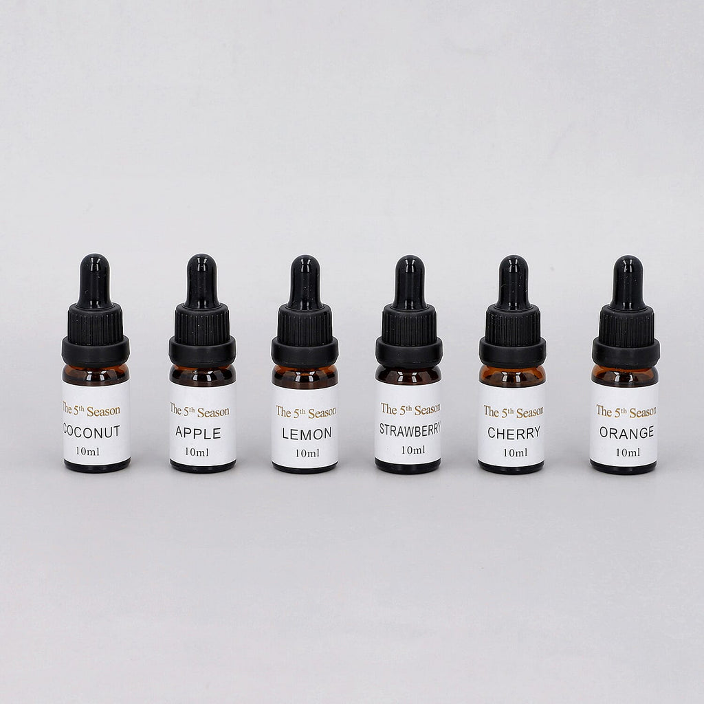 The 5th Season - Set of 6 Fragrance Oils Fruits Set (Fragrance-  Coconut, Cherry, Lemon, Apple, Strawberry and Orange)- 10ml