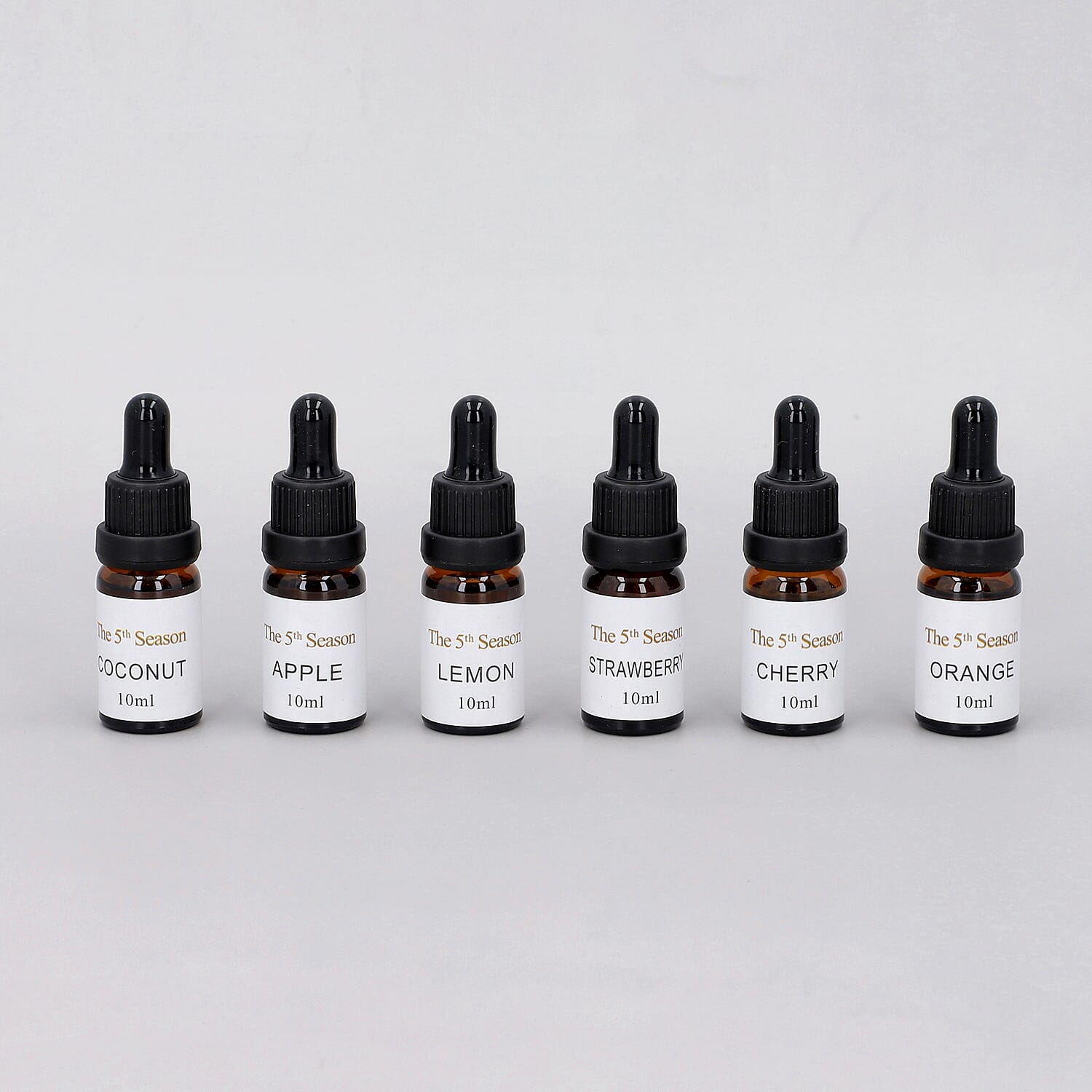 The 5th Season - Set of 6 Fragrance Oils Fruits Set (Fragrance-  Coconut, Cherry, Lemon, Apple, Strawberry and Orange)- 10ml