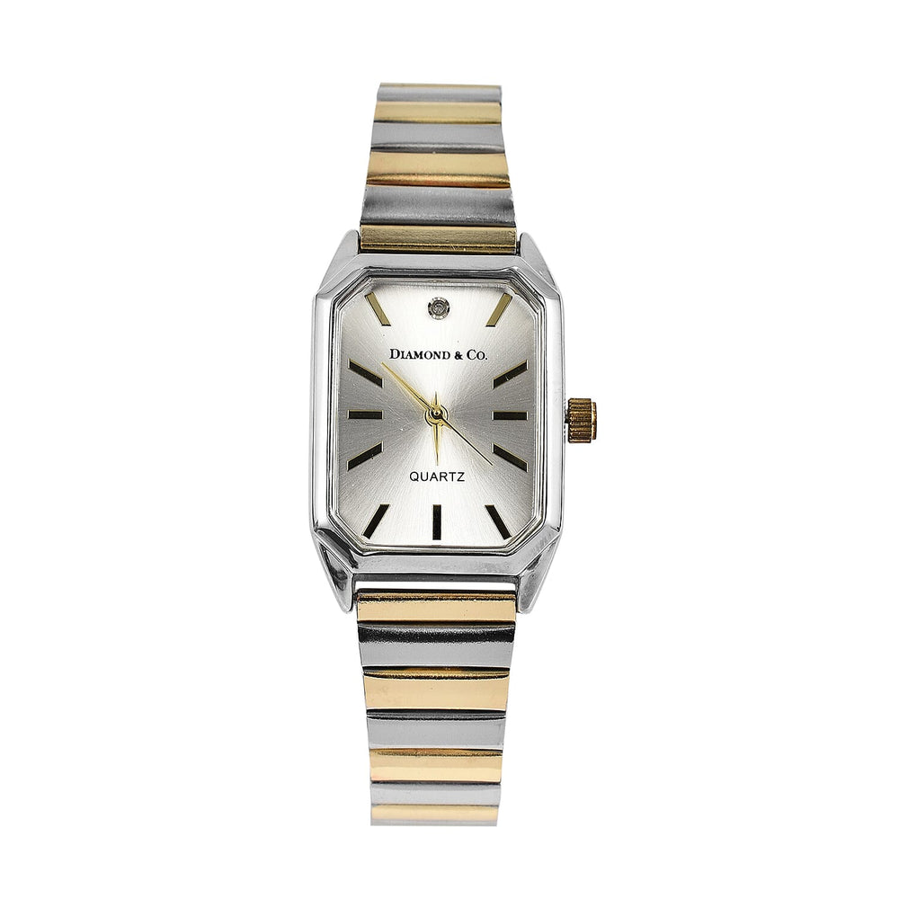 The Diamond & Co. Ladies Watch with Genuine Diamond with Silver Dial With in Two Tone
