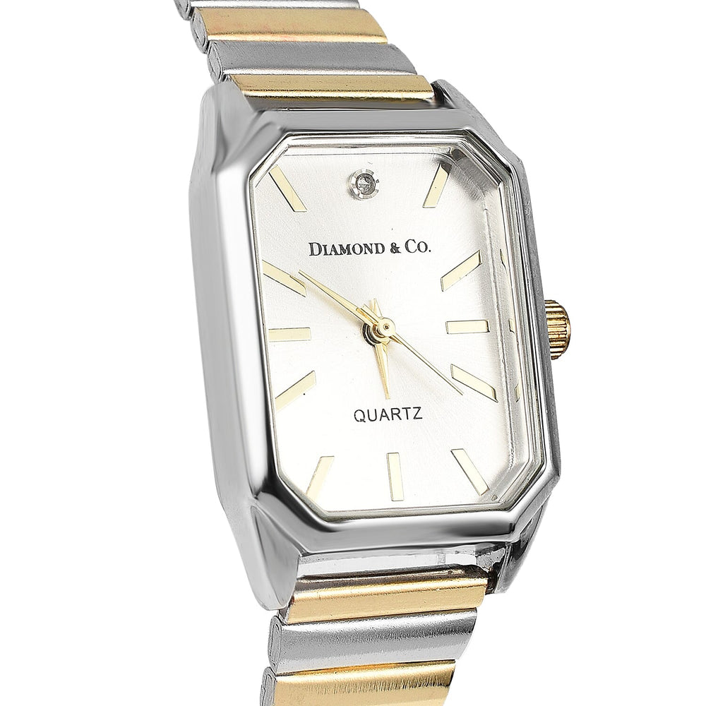 The Diamond & Co. Ladies Watch with Genuine Diamond with Silver Dial With in Two Tone
