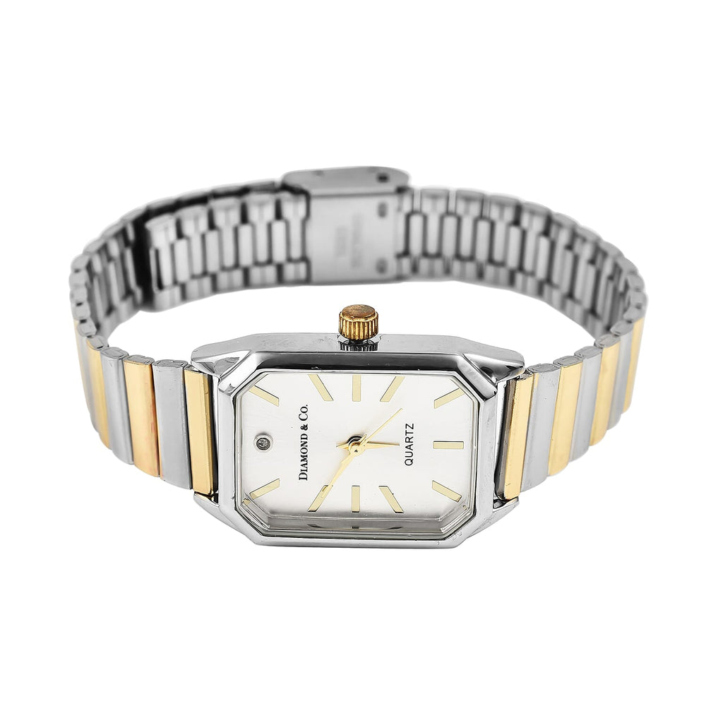 The Diamond & Co. Ladies Watch with Genuine Diamond with Silver Dial With in Two Tone