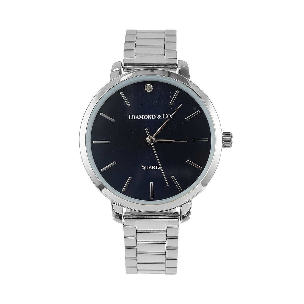 The Diamond & Co. Ladies Watch with Genuine Diamond on Blue Round Dial
