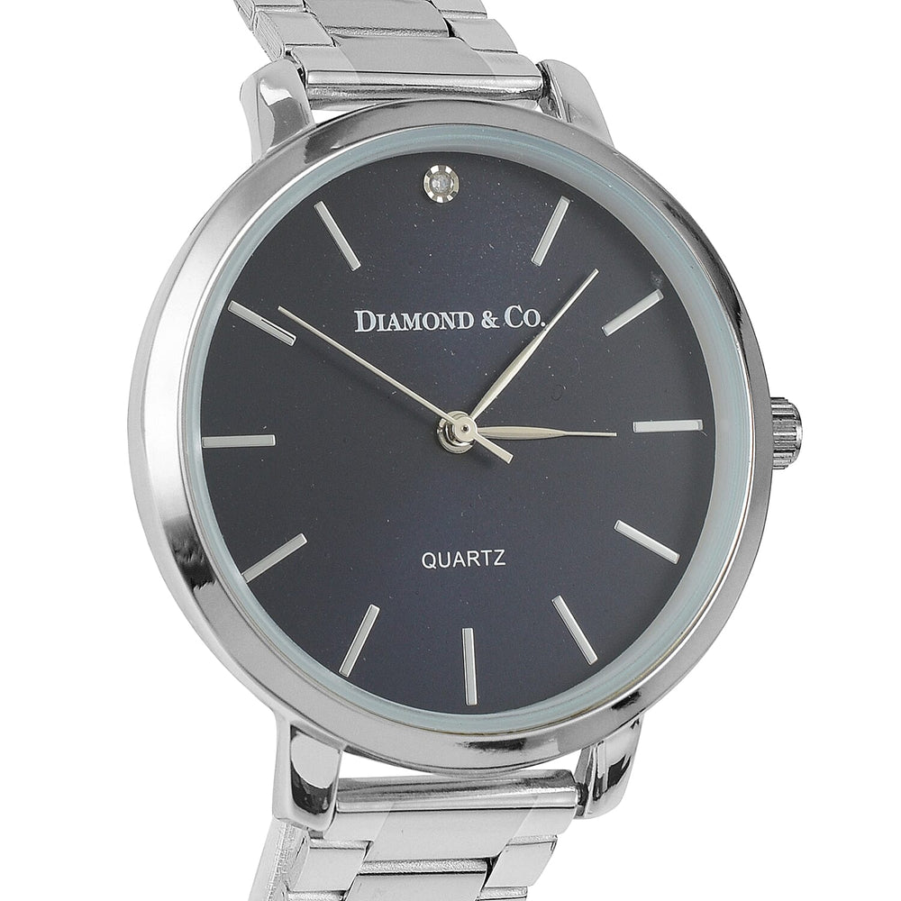 The Diamond & Co. Ladies Watch with Genuine Diamond on Blue Round Dial