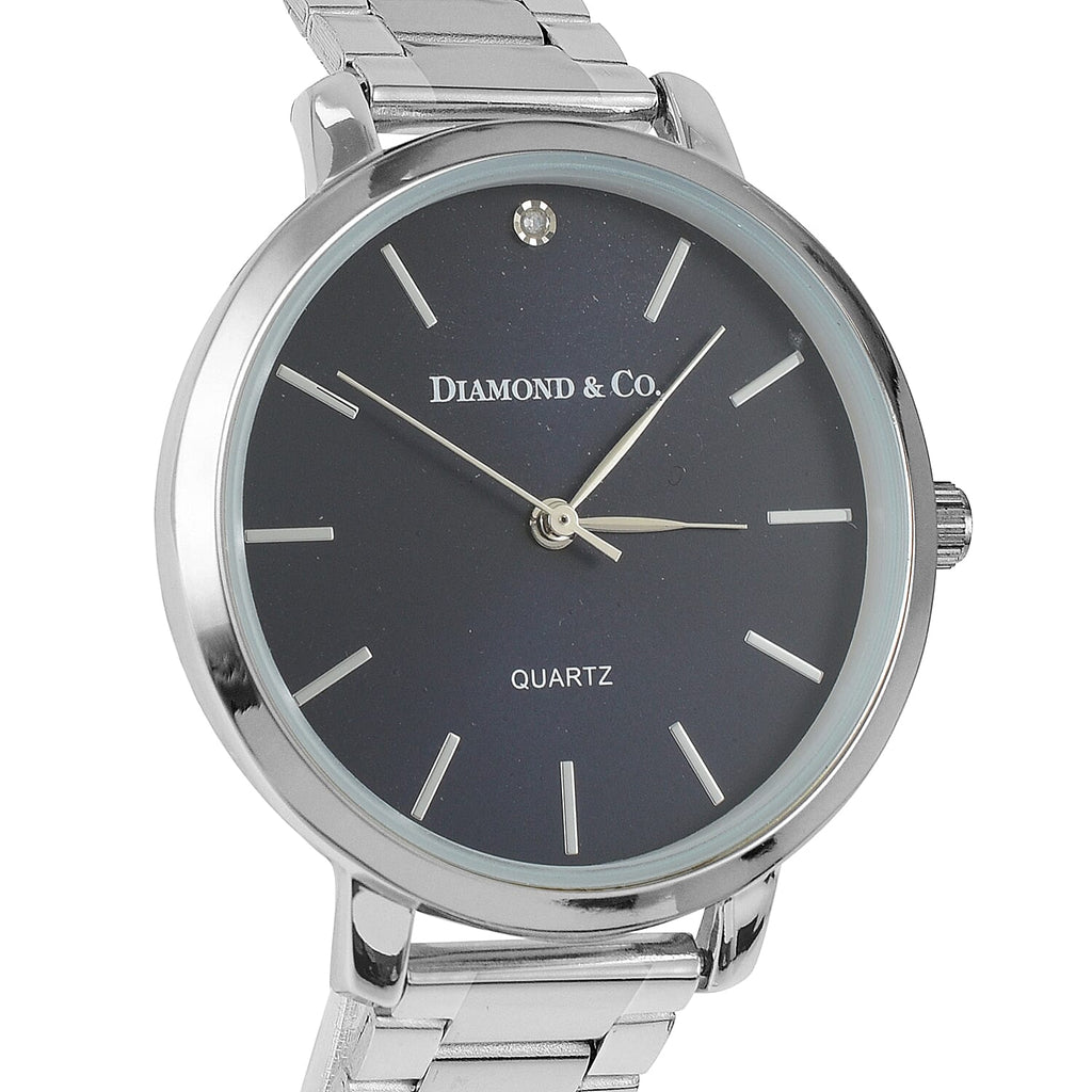 The Diamond & Co. Ladies Watch with Genuine Diamond on Blue Round Dial