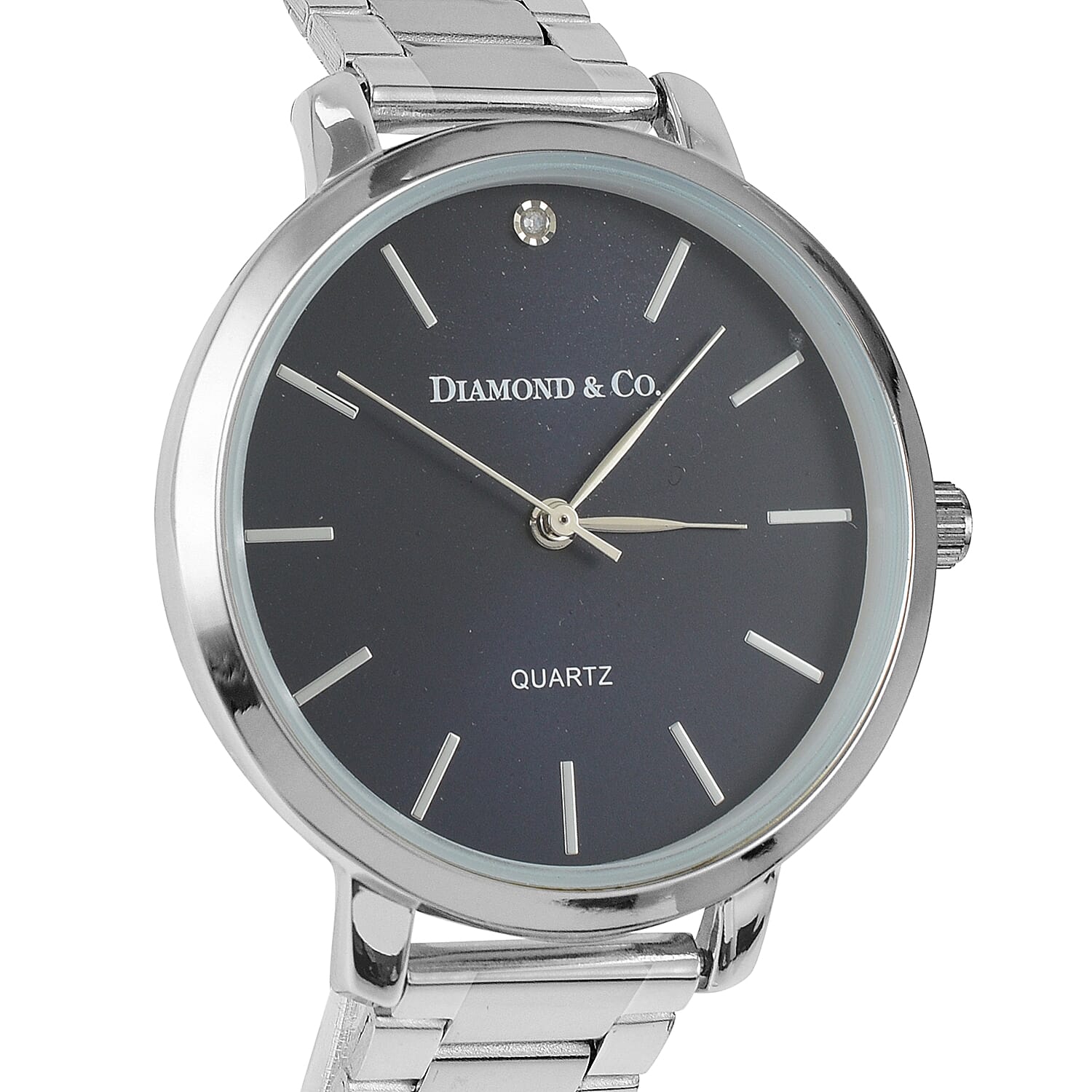 The Diamond & Co. Ladies Watch with Genuine Diamond on Blue Round Dial