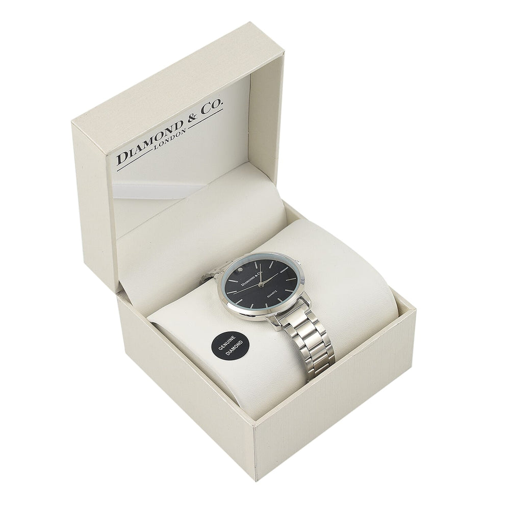 The Diamond & Co. Ladies Watch with Genuine Diamond on Blue Round Dial