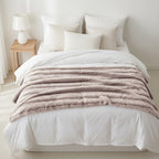 The Heaviest Weight Blanket at TJC - 1000 GSM Sumptuous Faux Rabbit Fur Double Layer Blanket With Thermal Lining Faux Mink Backing For Insulation (180x150 Cm) - White