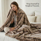 The Heaviest Weight Blanket at TJC - 1000 GSM Sumptuous Faux Rabbit Fur Double Layer Blanket With Thermal Lining Faux Mink Backing For Insulation (180x150 Cm) - White