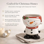 The Leonardo Collection Snowman Figural Cookie Jar Gift Set - White