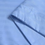 The Luxe Collection - 6 Piece Cotton Vertical Satin Stripe Duvet Cover Set - Inc. 1 Duvet Cover, 1 Fitted Sheet with 2 Housewife & 2 Oxford Pillowcases (King) - Light Blue