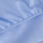 The Luxe Collection - 6 Piece Cotton Vertical Satin Stripe Duvet Cover Set - Inc. 1 Duvet Cover, 1 Fitted Sheet with 2 Housewife & 2 Oxford Pillowcases (King) - Light Blue