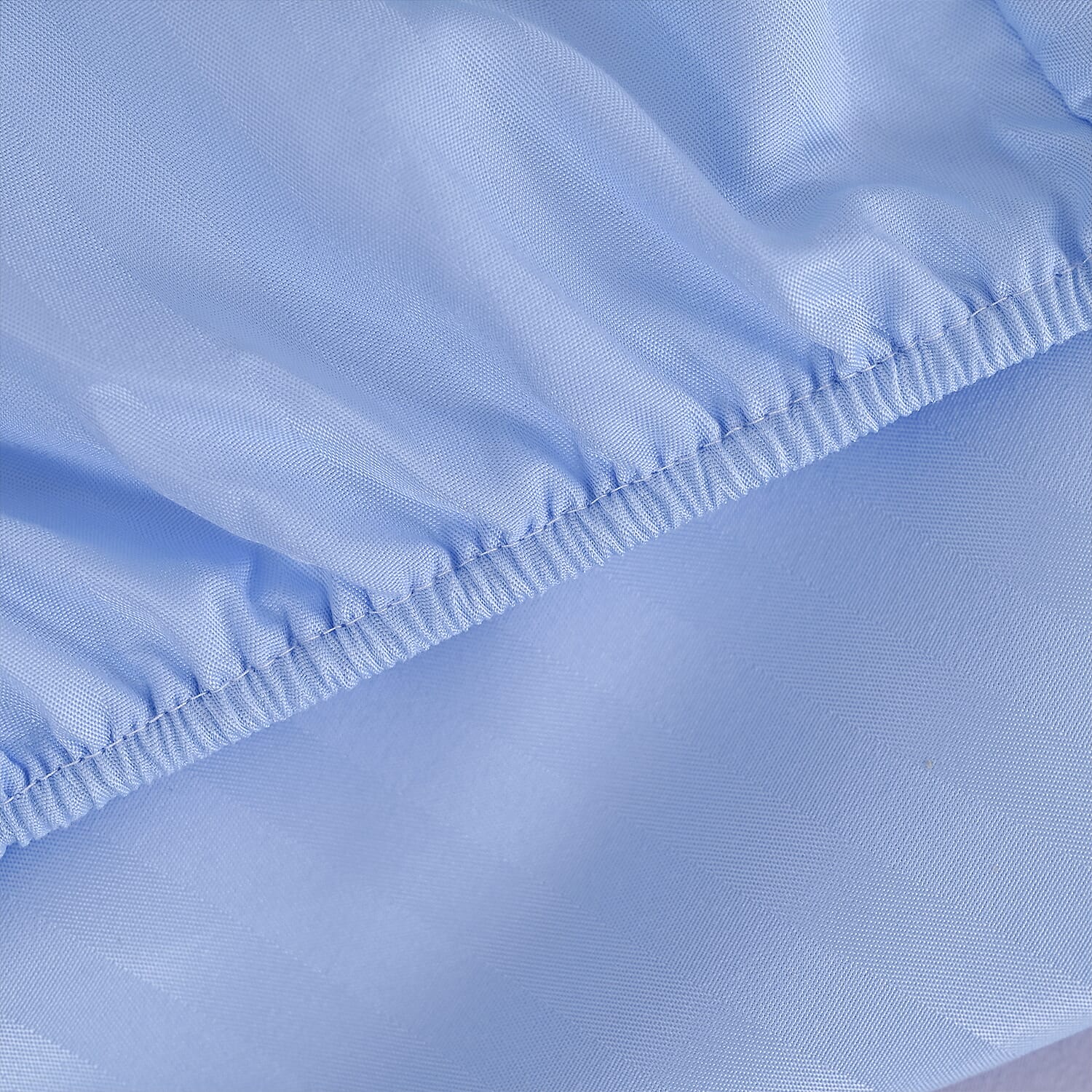 The Luxe Collection - 6 Piece Cotton Vertical Satin Stripe Duvet Cover Set - Inc. 1 Duvet Cover, 1 Fitted Sheet with 2 Housewife & 2 Oxford Pillowcases (King) - Light Blue