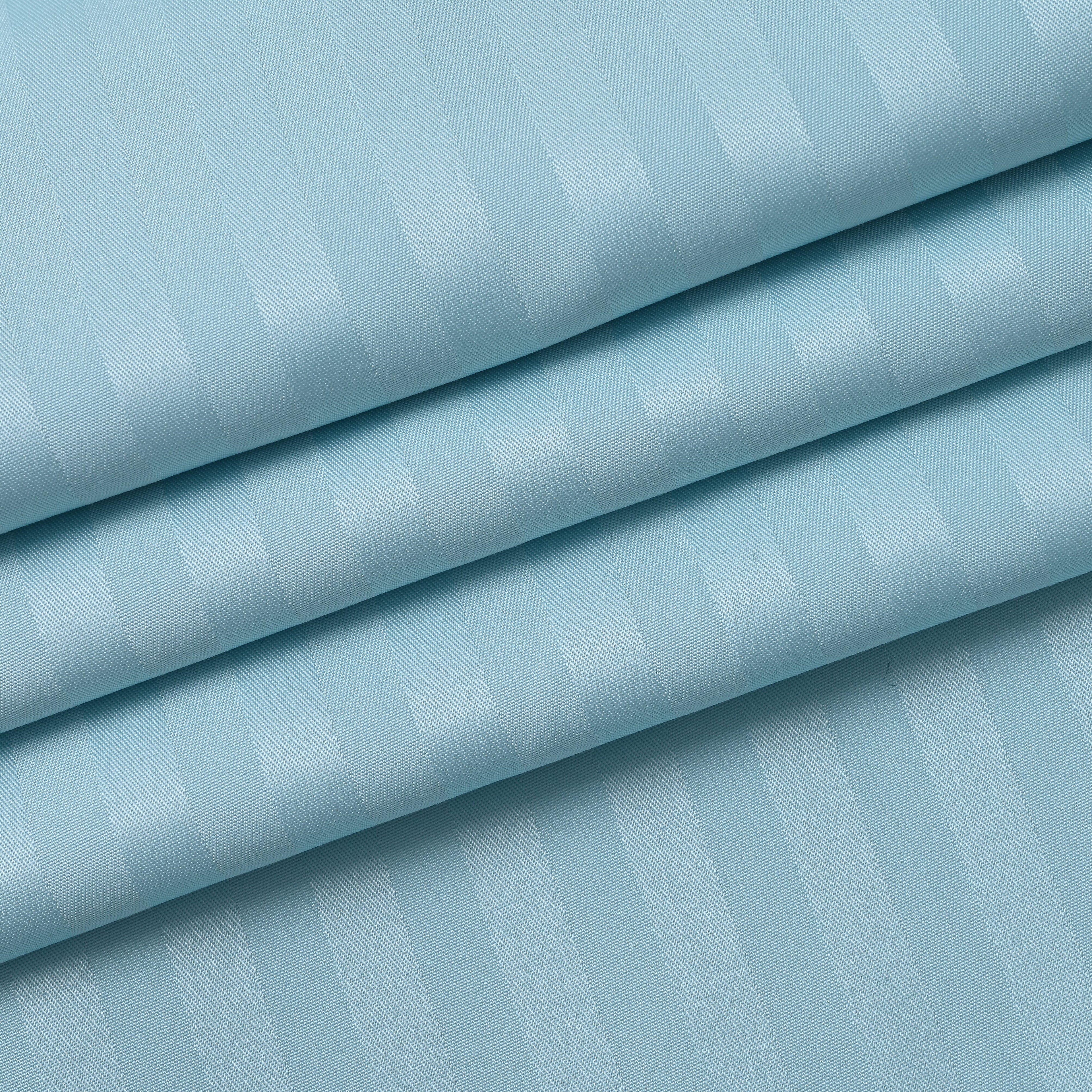 The Luxe Collection - 6 Piece Cotton Vertical Satin Stripe Duvet Cover Set - Inc. 1 Duvet Cover, 1 Fitted Sheet with 2 Housewife & 2 Oxford Pillowcases (King) - Aqua