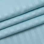 The Luxe Collection - 6 Piece Cotton Vertical Satin Stripe Duvet Cover Set - Inc. 1 Duvet Cover, 1 Fitted Sheet with 2 Housewife & 2 Oxford Pillowcases (Double) - Aqua