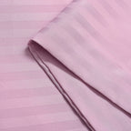 The Luxe Collection - 6 Piece Cotton Vertical Satin Stripe Duvet Cover Set - Inc. 1 Duvet Cover, 1 Fitted Sheet with 2 Housewife & 2 Oxford Pillowcases (Double) - Pink