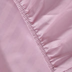 The Luxe Collection - 6 Piece Cotton Vertical Satin Stripe Duvet Cover Set - Inc. 1 Duvet Cover, 1 Fitted Sheet with 2 Housewife & 2 Oxford Pillowcases (Double) - Pink
