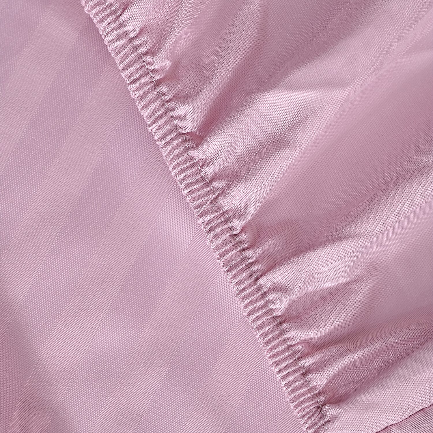 The Luxe Collection - 6 Piece Cotton Vertical Satin Stripe Duvet Cover Set - Inc. 1 Duvet Cover, 1 Fitted Sheet with 2 Housewife & 2 Oxford Pillowcases (Double) - Pink