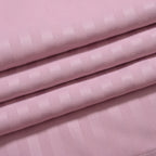 The Luxe Collection - 6 Piece Cotton Vertical Satin Stripe Duvet Cover Set - Inc. 1 Duvet Cover, 1 Fitted Sheet with 2 Housewife & 2 Oxford Pillowcases (Double) - Pink